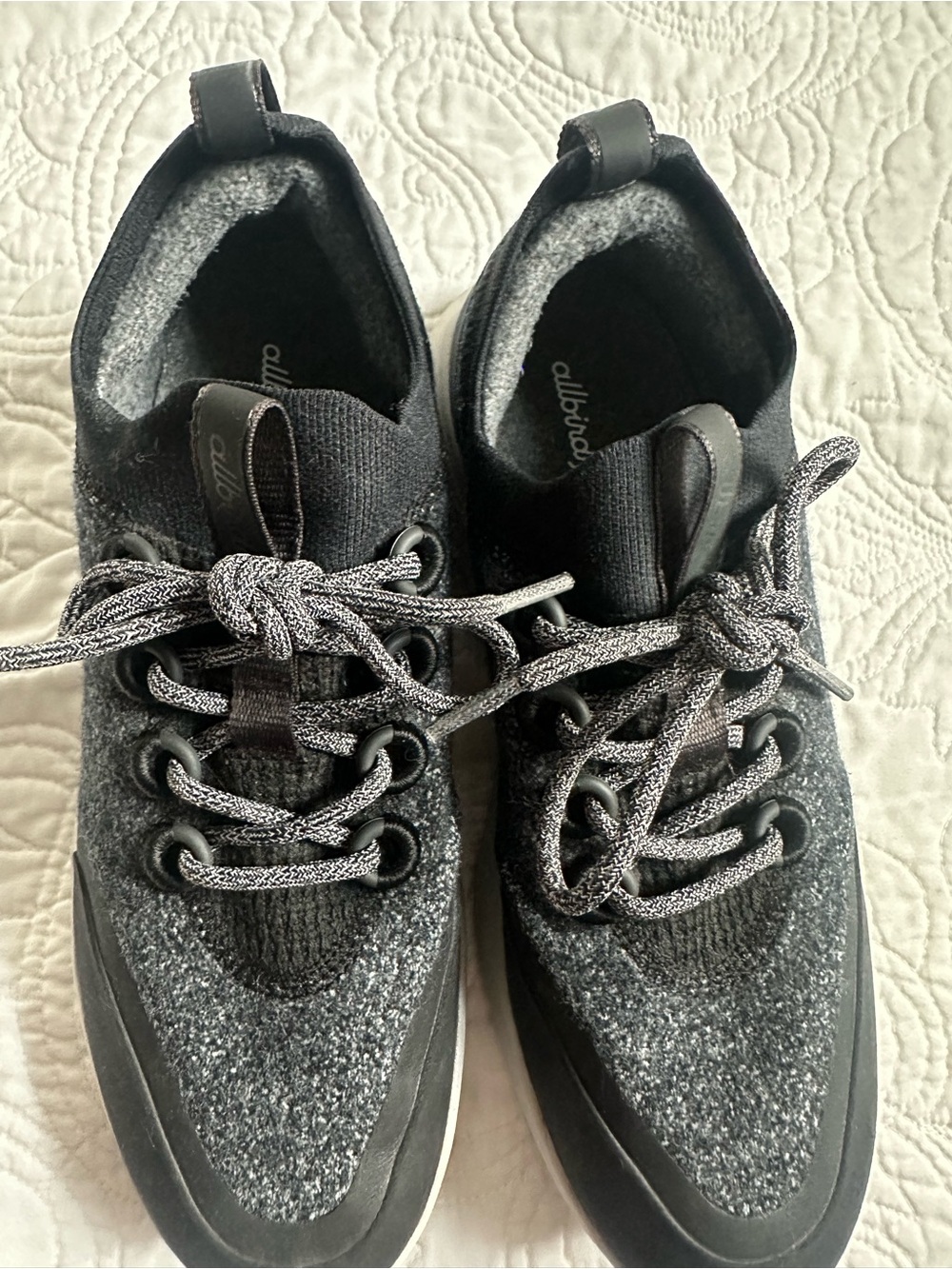 allbirds Charcoal Gray Wool Lace-Up Sneakers